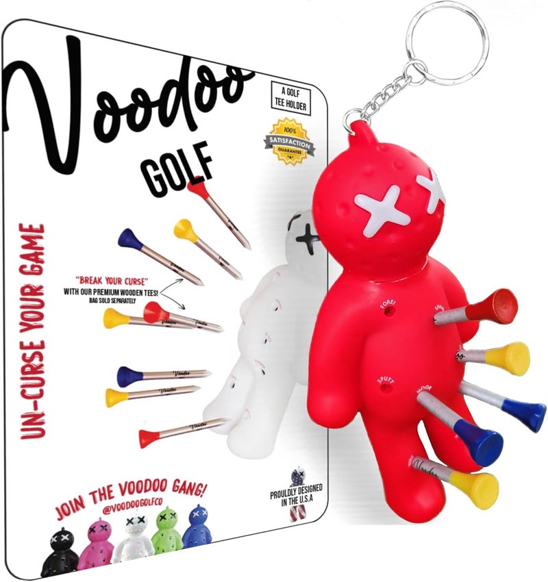 Voodoo Golf Ball Tee Holder | Novelty Keychain Accessory for Bag | Gifts for Men | Fits 3 1/4, 2 3/4, 1 1/2 Tees - Image 1